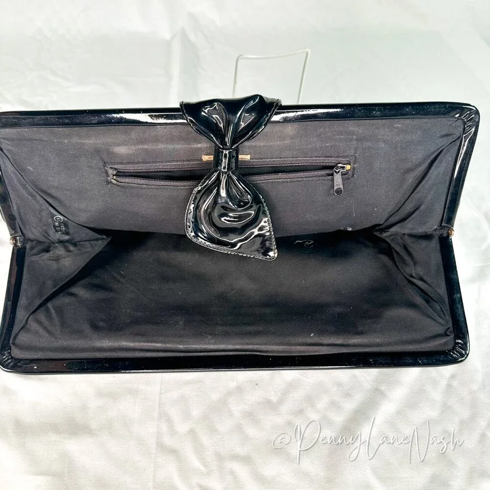 Vintage Ande Patent Leather Handbag Clutch Purse - Picture 4 of 9